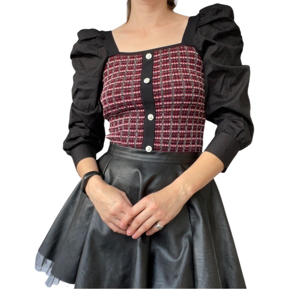 RIVER ISLAND Puff Shoulder Blouse Size 10 - Picture 7 of 9